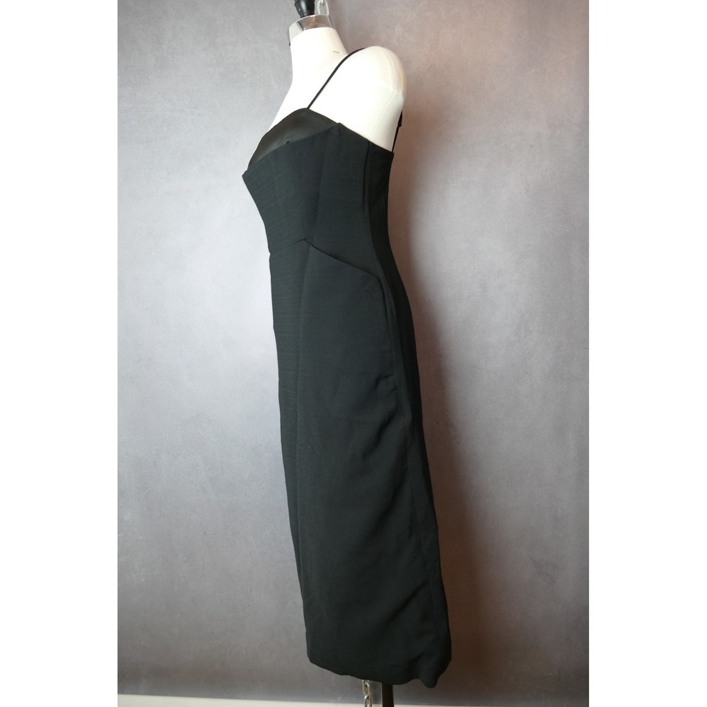 NWT‎ C/MEO Collective Black MIDI Dress Sleeveless Cocktail Party Side Slit M - Picture 15 of 16
